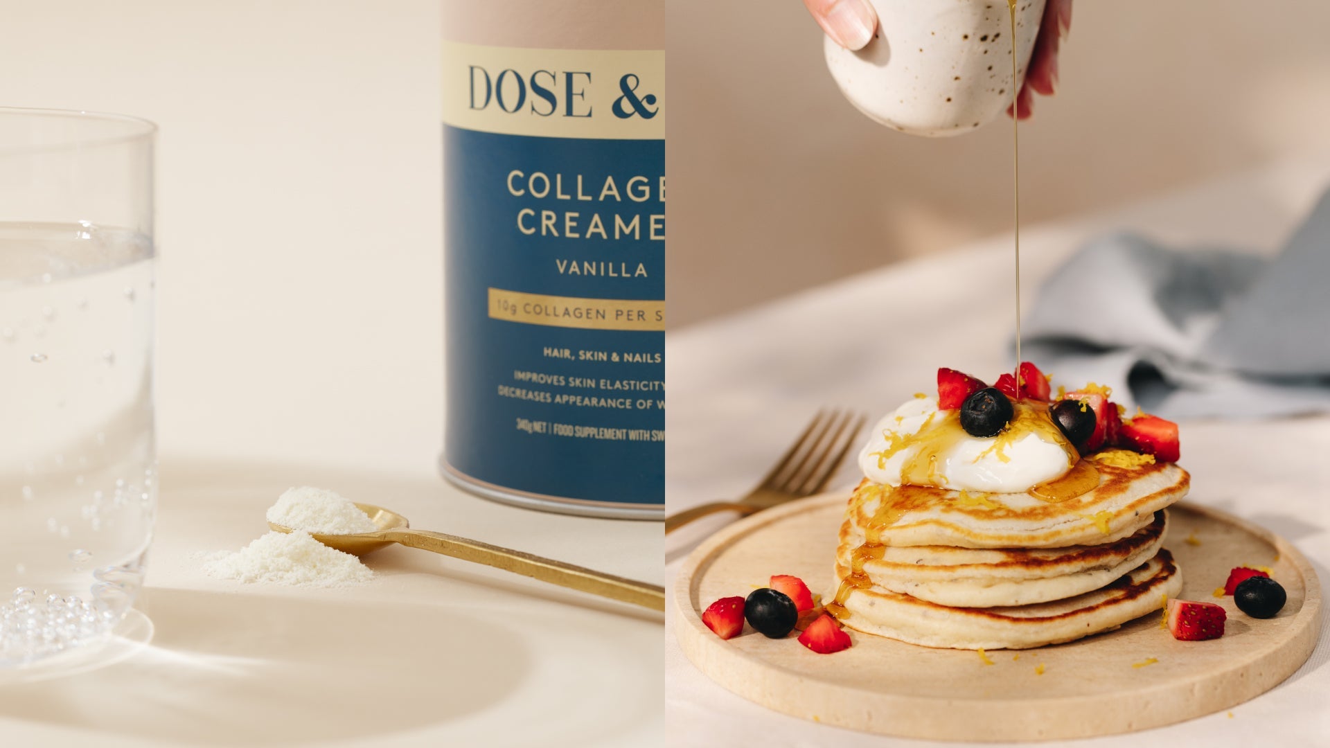 Blueberry and Vanilla Collagen Pancakes – Dose & Co | United Kingdom