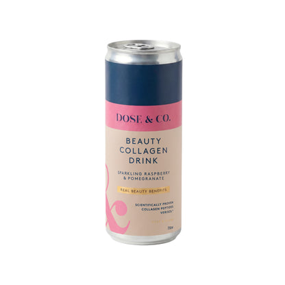 Dose & Co Beauty Collagen Sparkling Drink Raspberry & Pomegranate 250ml