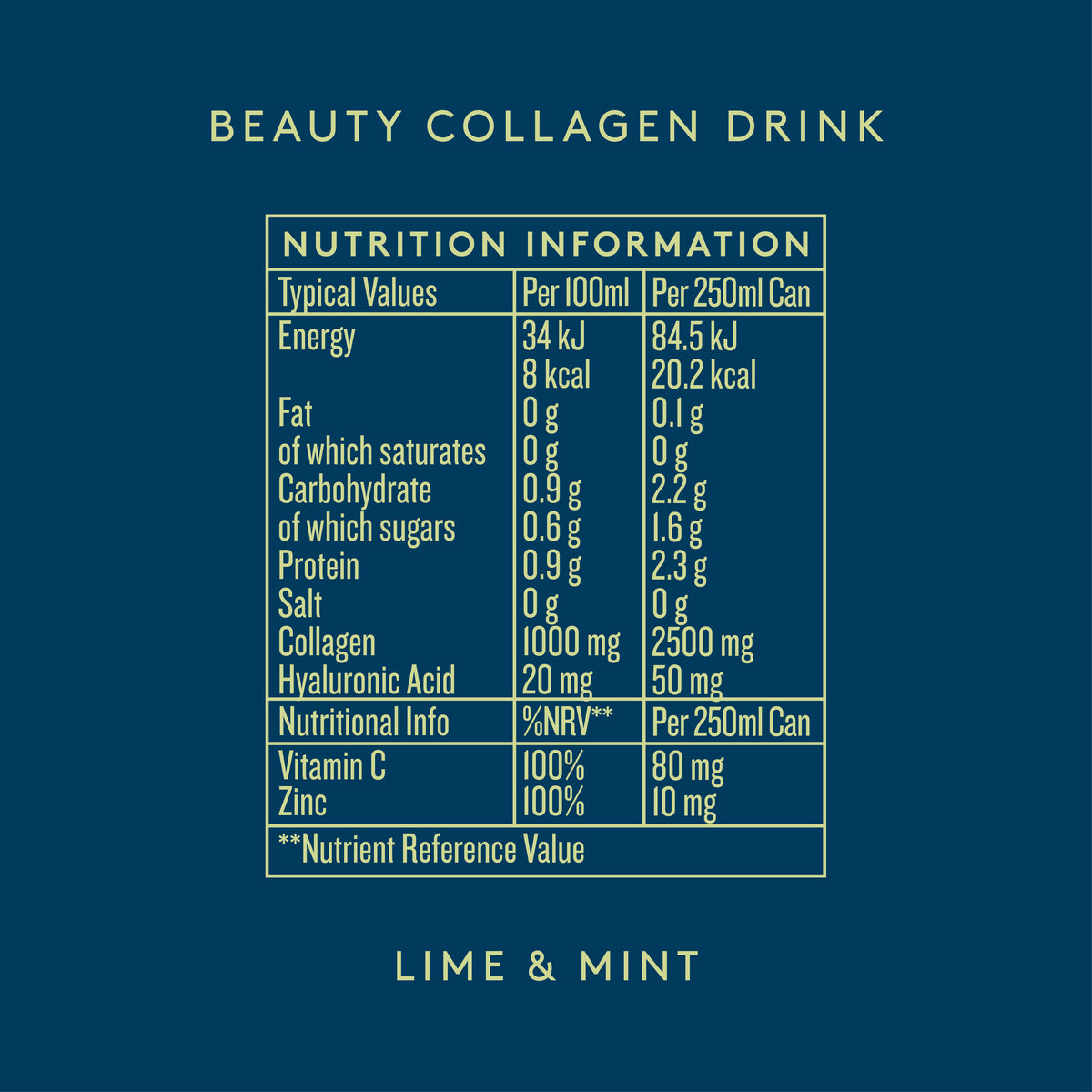 Dose & Co Beauty Collagen Sparkling Drink Lime & Mint 250ml