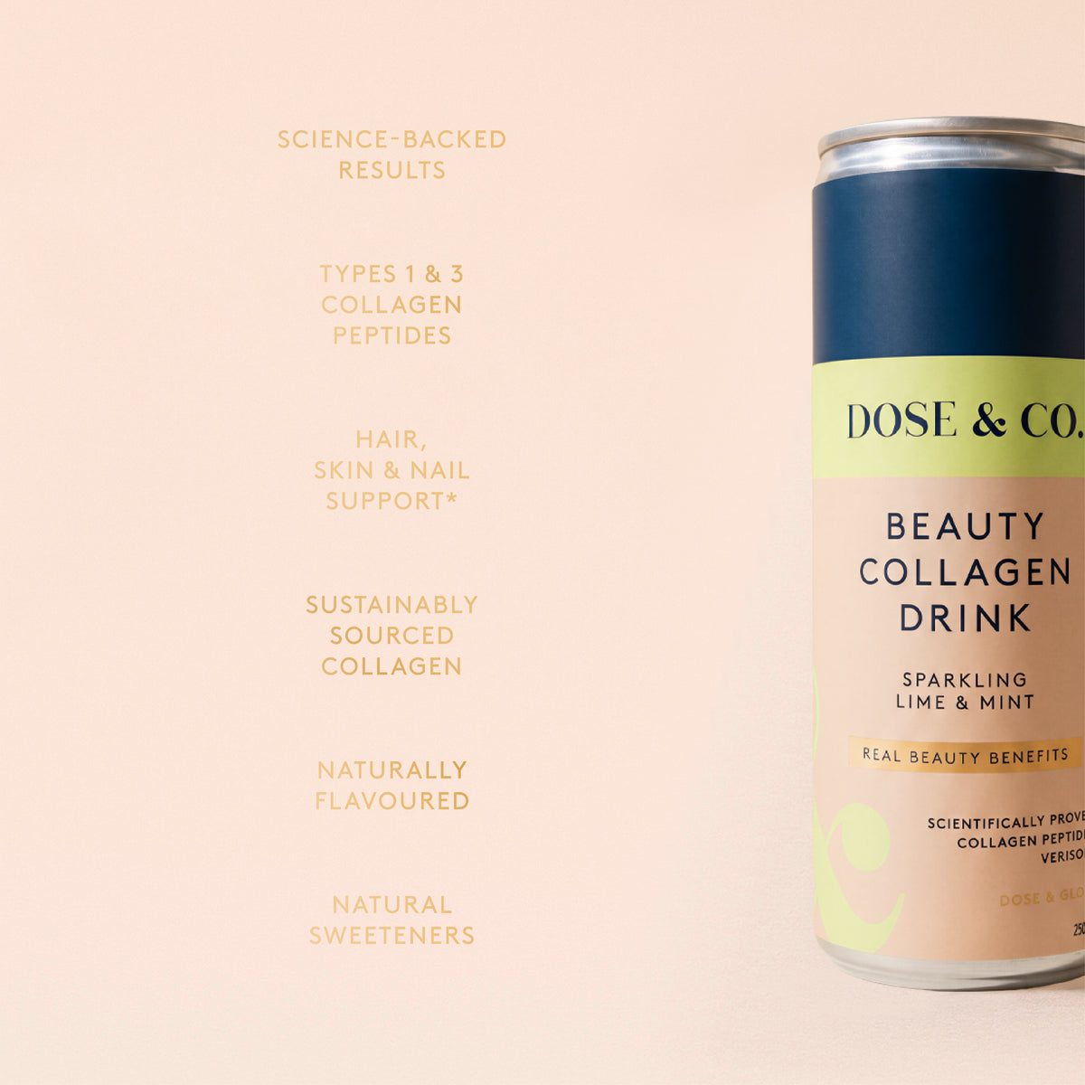 Dose & Co Beauty Collagen Sparkling Drink Lime & Mint 250ml