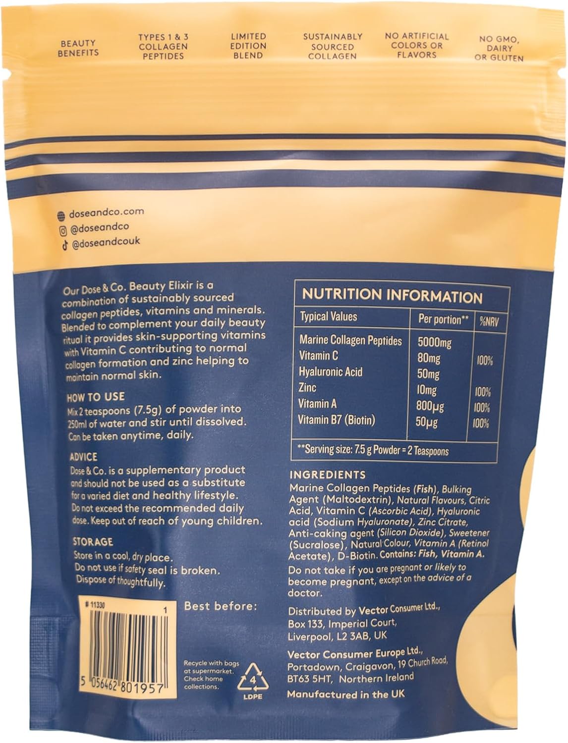 Marine Collagen Beauty Elixir 150g - Mango & Lychee