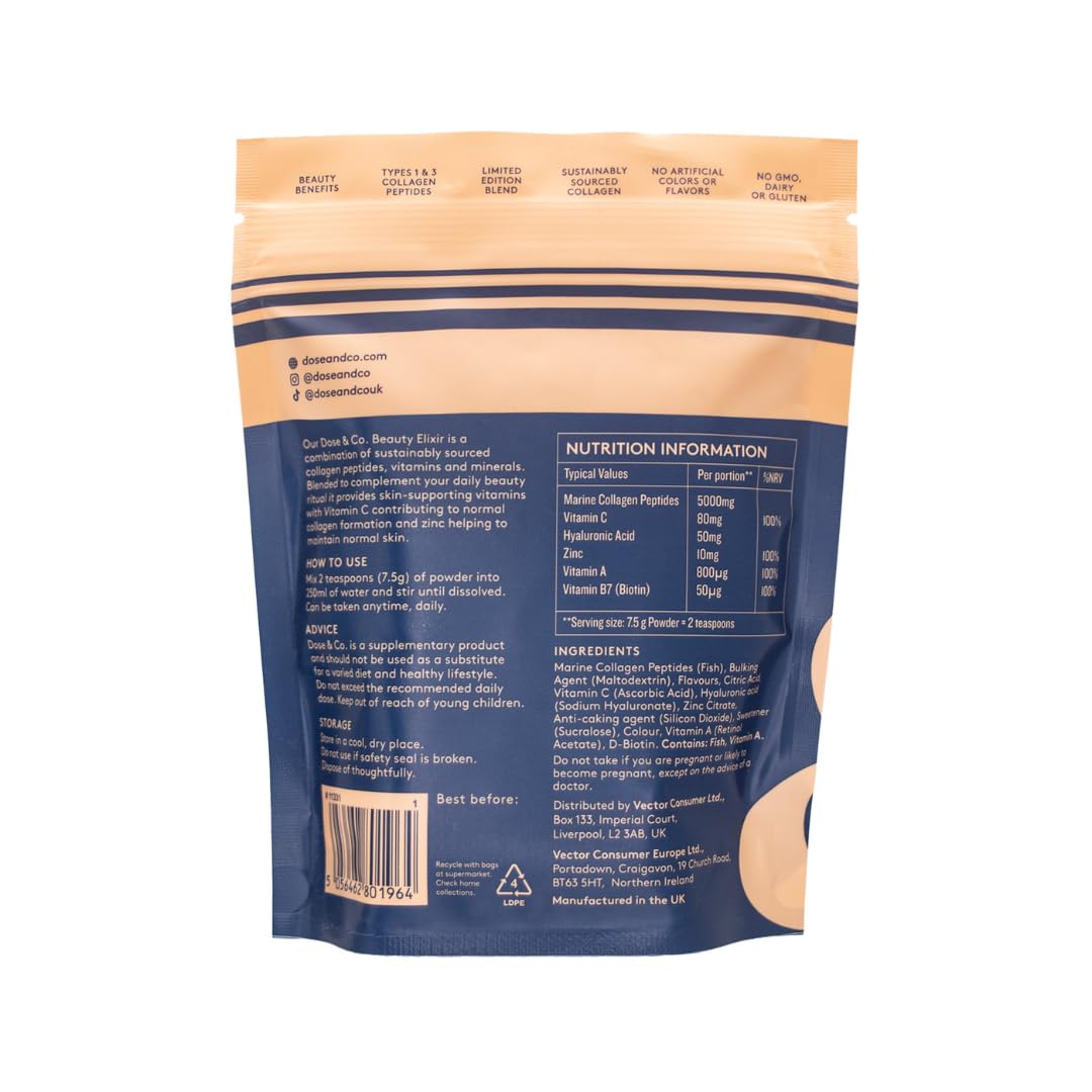 Marine Collagen Beauty Elixir 150g - Peach & Raspberry