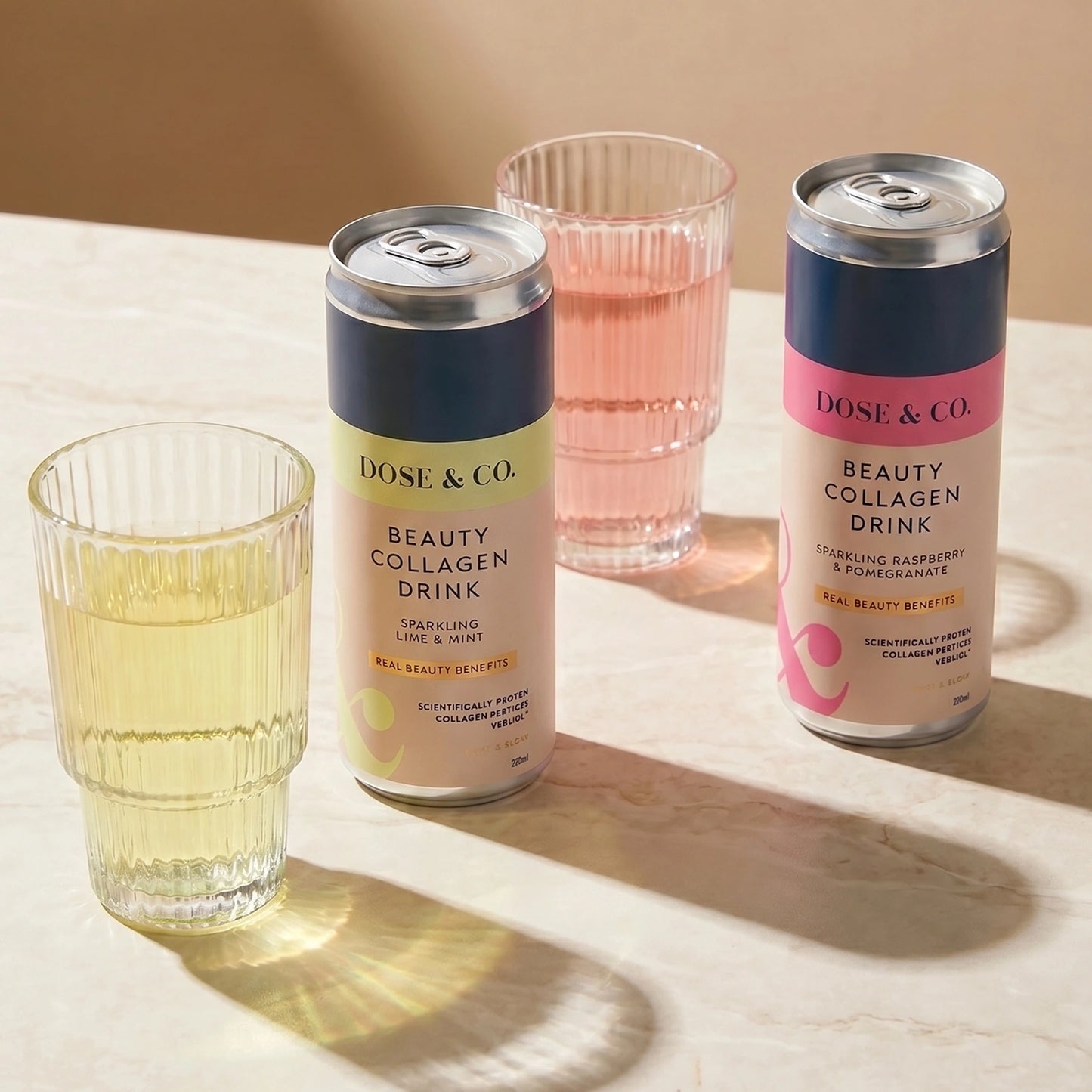 Dose & Co Beauty Collagen Sparkling Drink Raspberry & Pomegranate 250ml